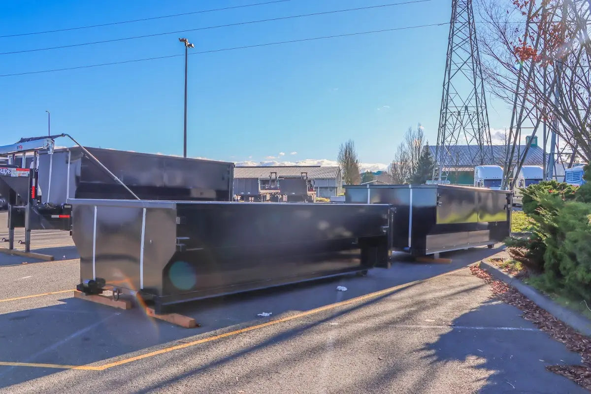 Roll-off dumpster ready for waste disposal at job site for Estate Cleanout Dumpster Rental in Greenwood